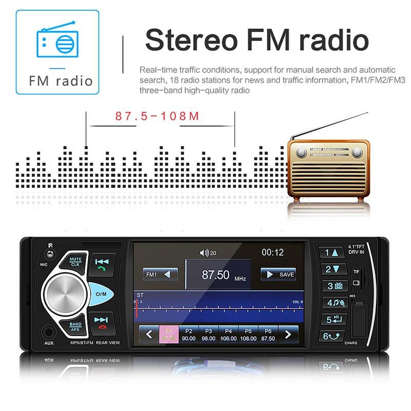 Universal Car Radio Receiver Mp5 Player 4.1 Hd Screen Fm & Bluetooth Remote Control 5