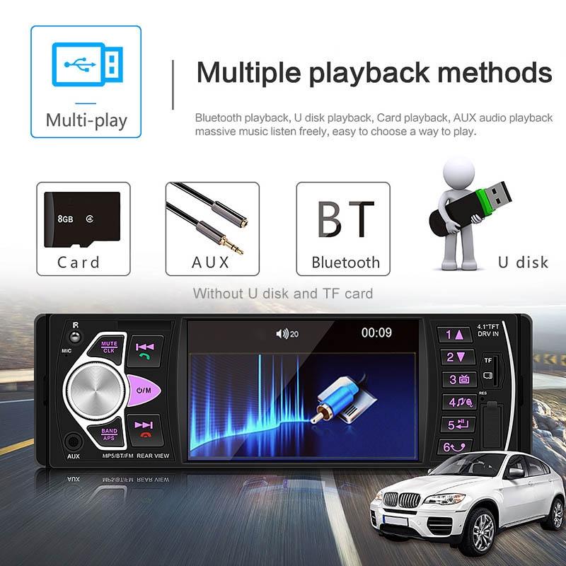 Universal Car Radio Receiver Mp5 Player 4.1 Hd Screen Fm & Bluetooth Remote Control 7