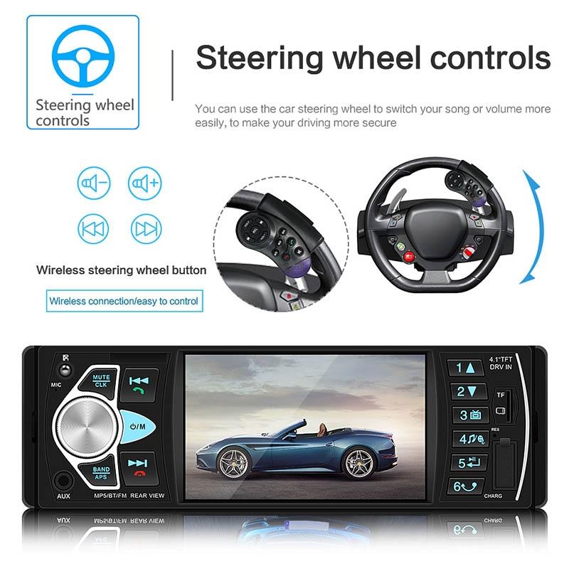 Universal Car Radio Receiver Mp5 Player 4.1 Hd Screen Fm & Bluetooth Remote Control 8