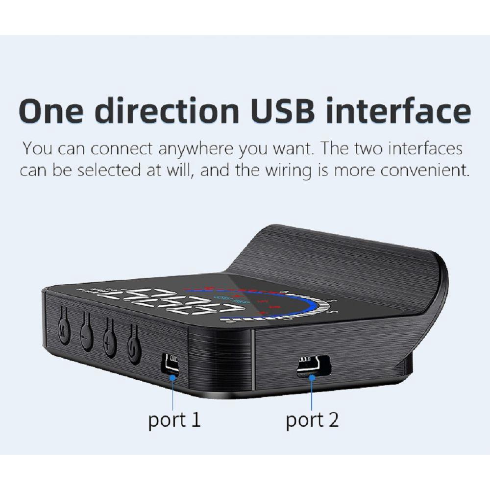 Hud Car Display Overspeed Speed Temp Alarm Obd2 + Gps 4