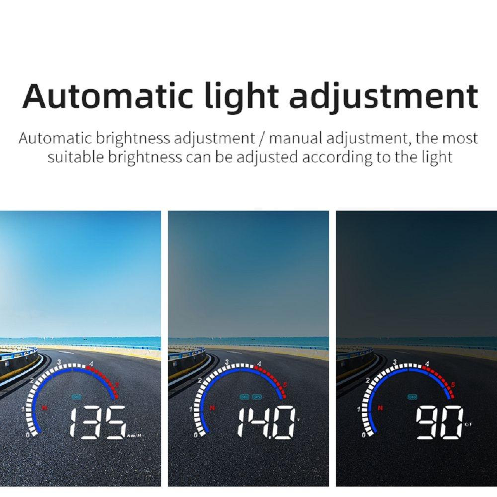Hud Car Display Overspeed Speed Temp Alarm Obd2 + Gps 11