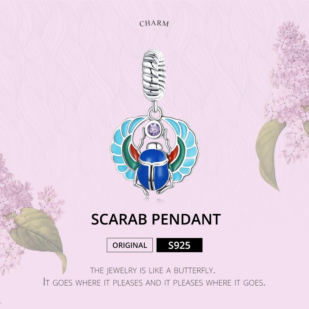 925 Sterling Silver Scarab Pendant For Bracelets & Necklaces 3