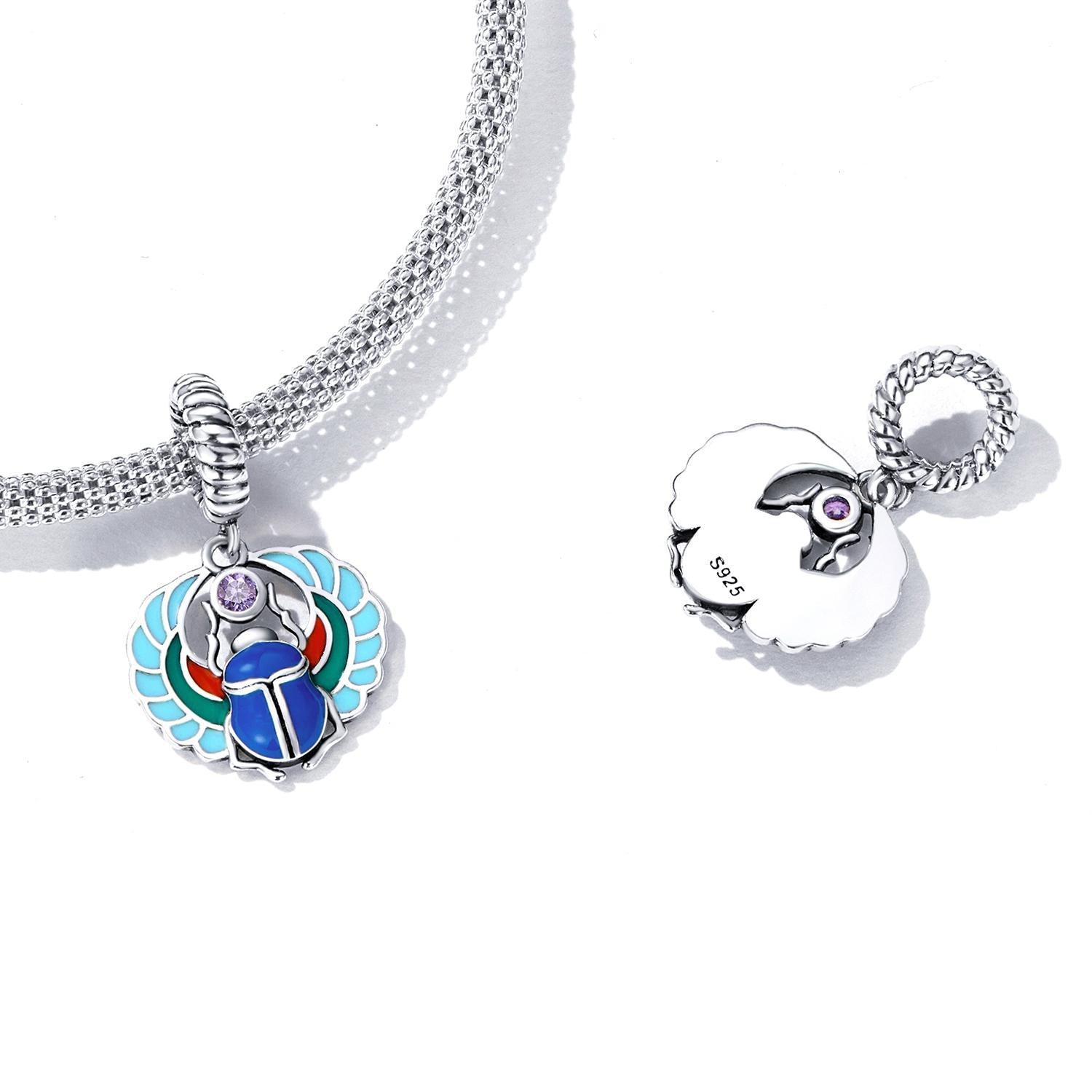 925 Sterling Silver Scarab Pendant For Bracelets & Necklaces 6