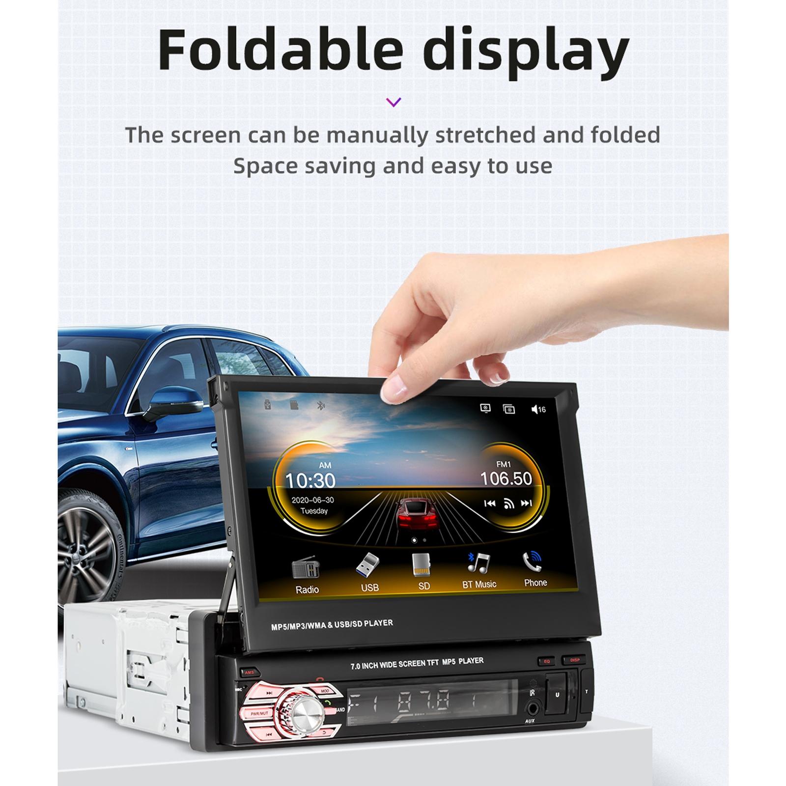 7 Inch Hd Car Mp5 Player W / Gps Bluetooth Mirror Link Fm Tf & Usb 3