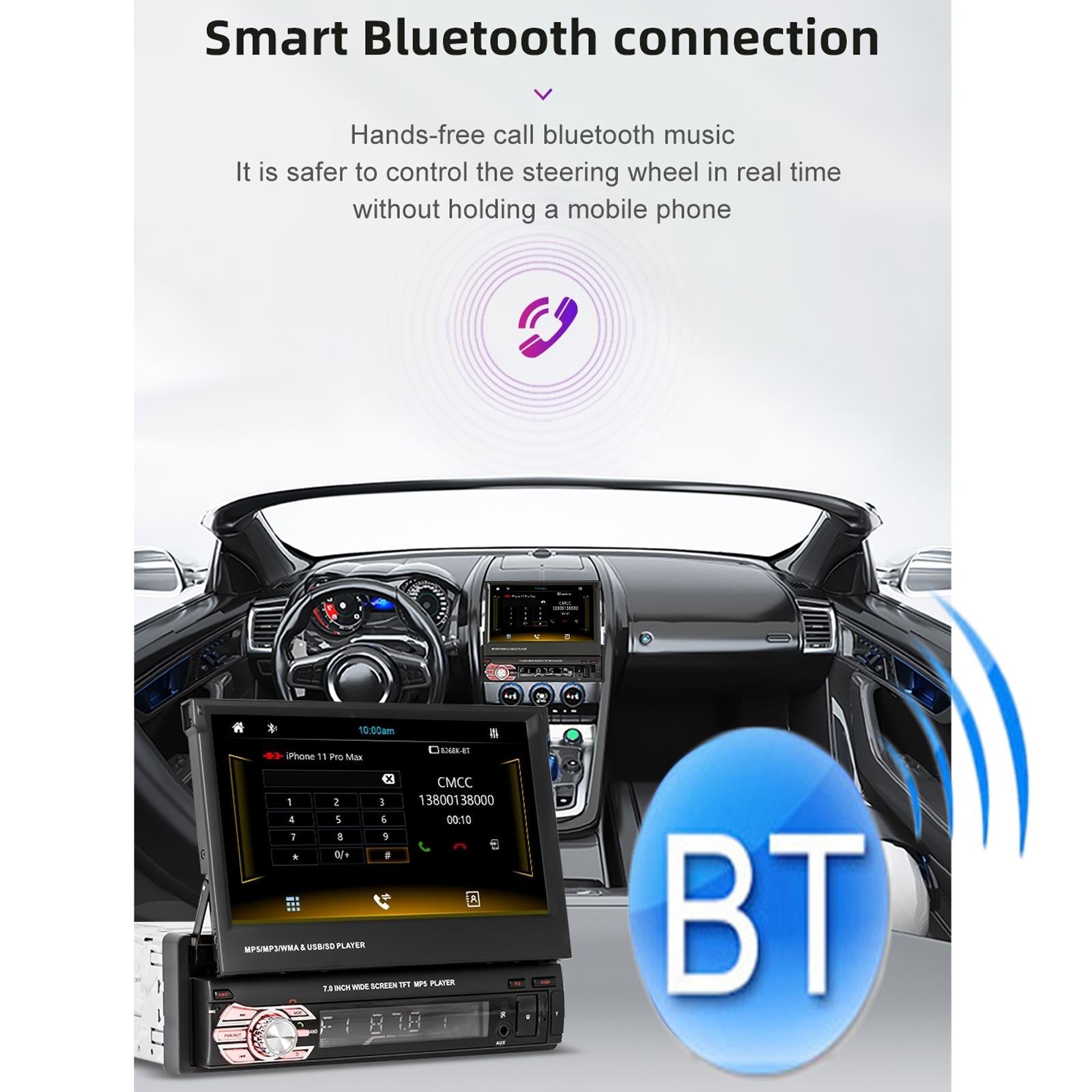 7 Inch Hd Car Mp5 Player W / Gps Bluetooth Mirror Link Fm Tf & Usb 6