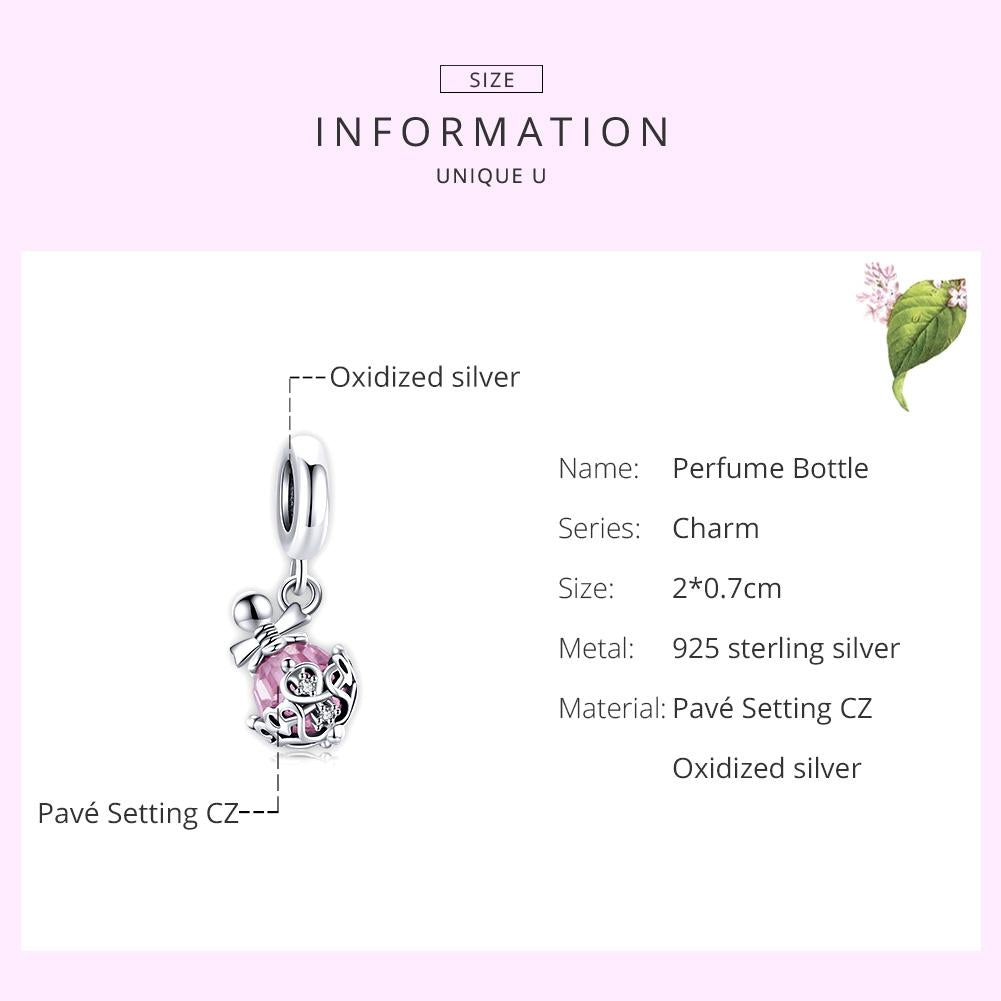 925 Sterling Silver Perfume Bottle Pendant For Diy Bracelets & Necklaces 5