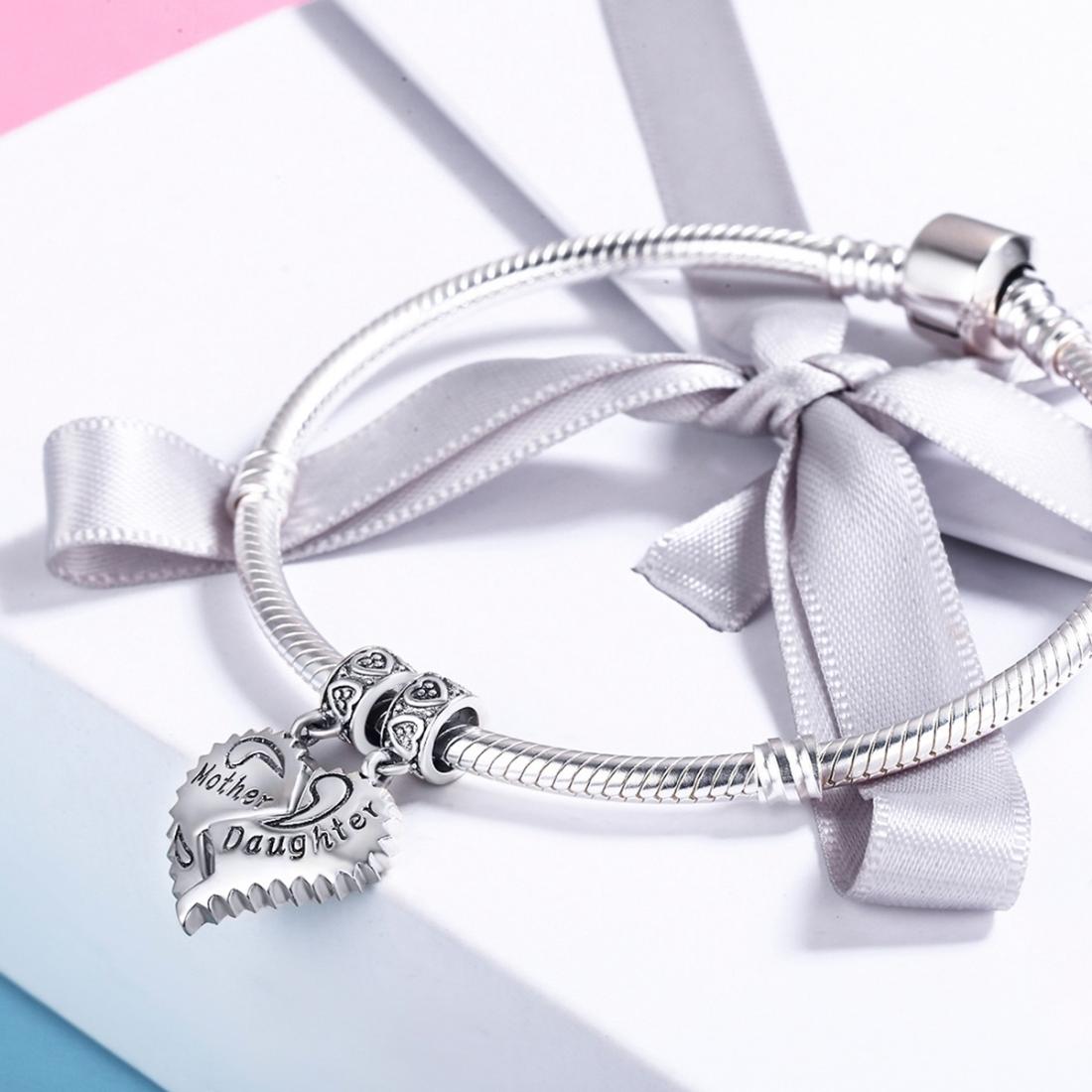 925 Sterling Silver Simple Heart Shaped Bracelet 8