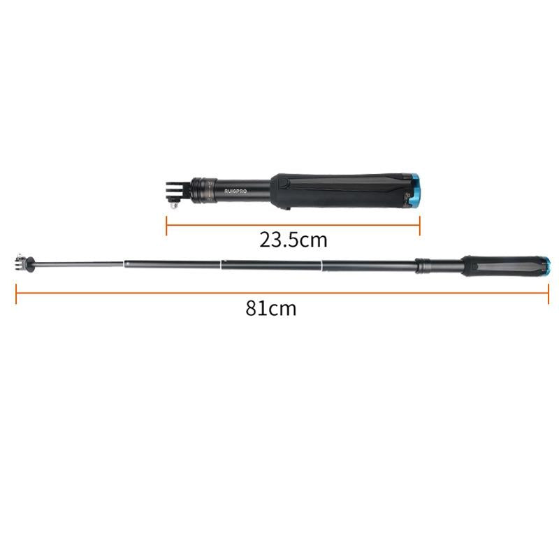 Foldable Tripod Selfie Stick for Action Cameras - 23.5-81cm Length 4
