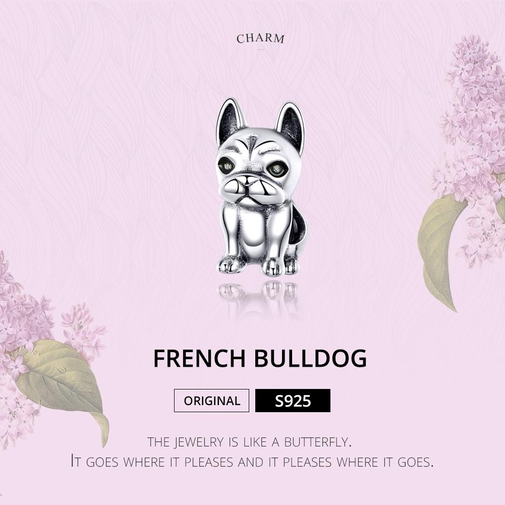 925 Sterling Silver French Bulldog Beaded Diy Bracelet 4