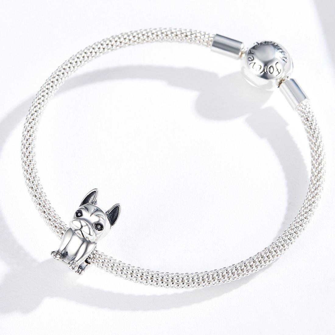 925 Sterling Silver French Bulldog Beaded Diy Bracelet 8