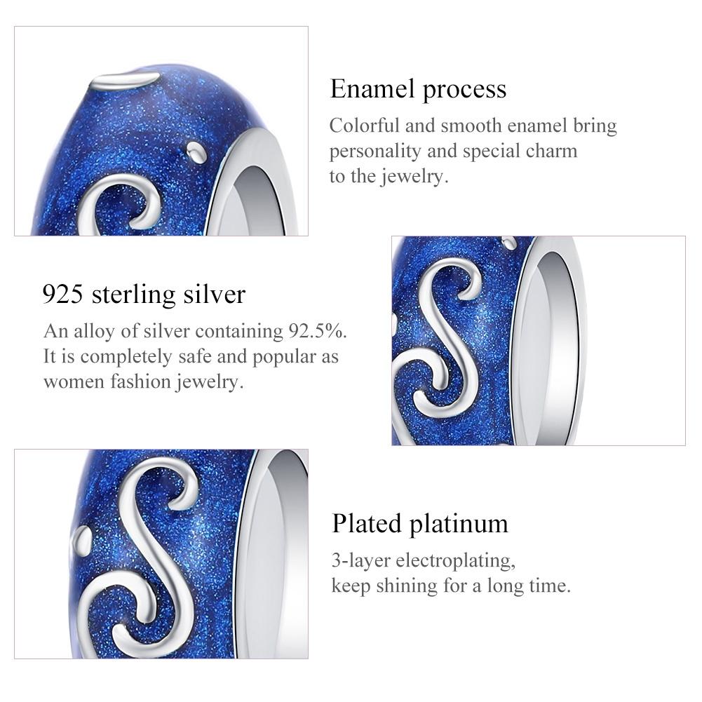 925 Sterling Silver Blue Star Beaded Bracelet Charms 5