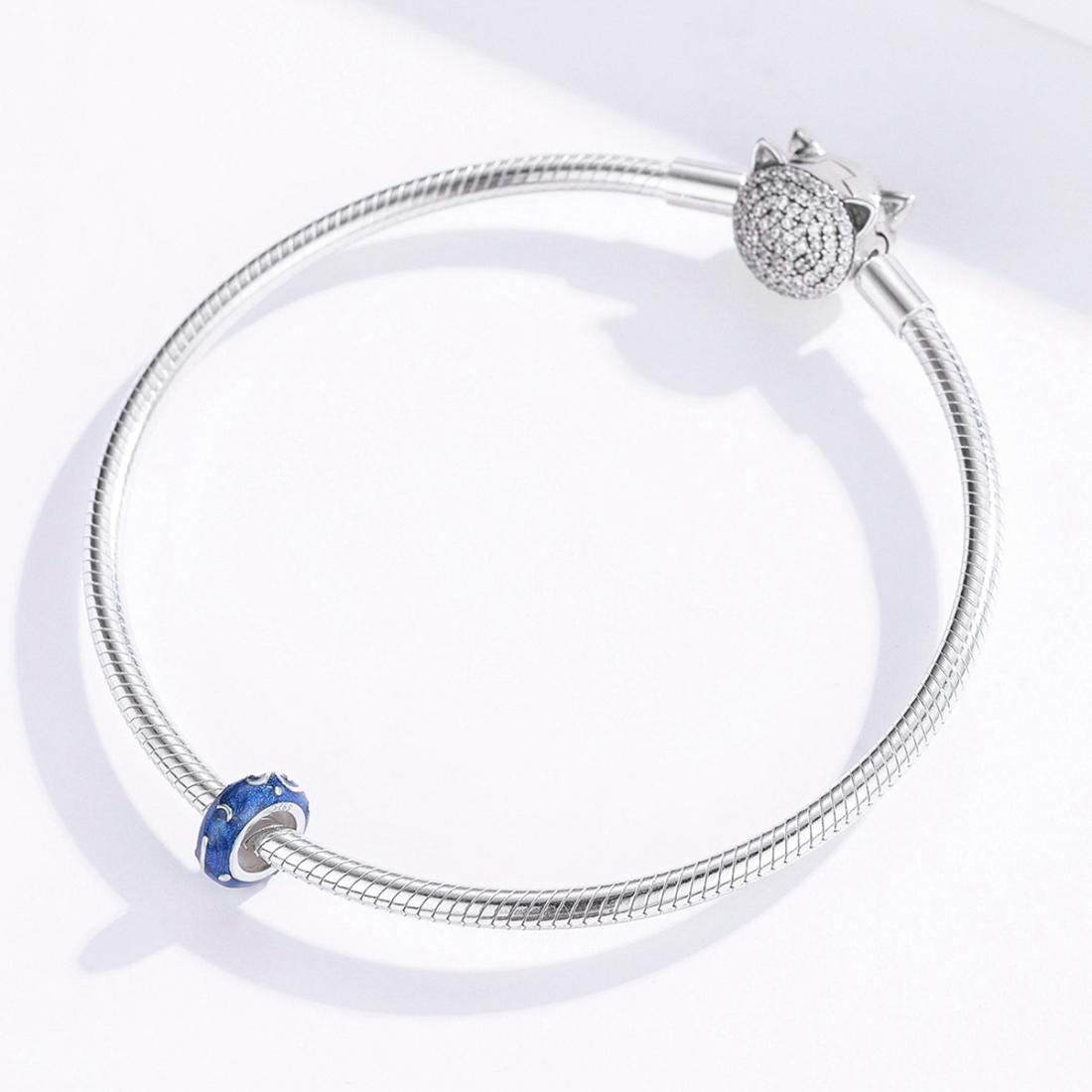 925 Sterling Silver Blue Star Beaded Bracelet Charms 8