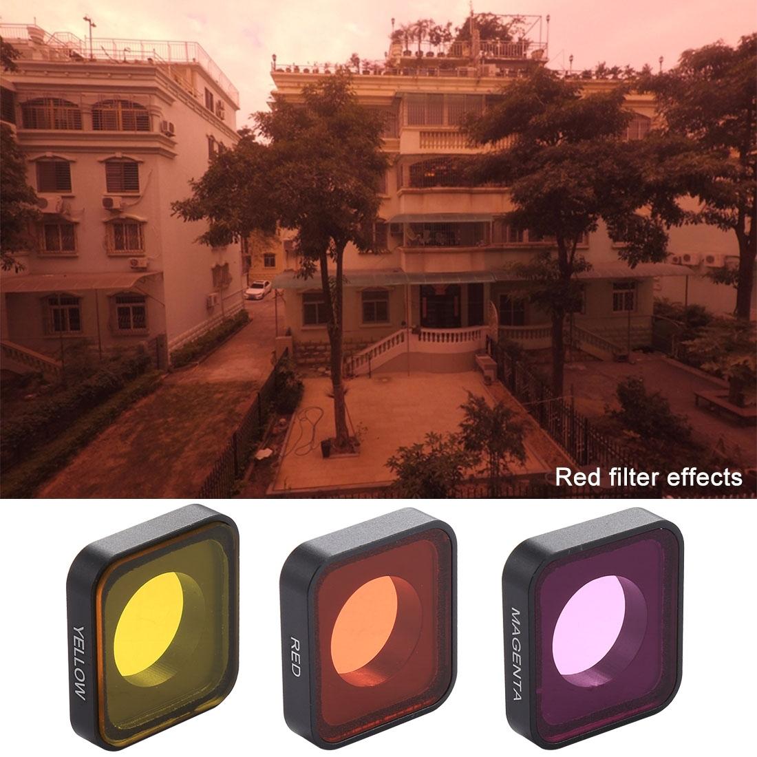 3-in-1 Snap-on Lens Filter for Gopro Hero6 / 5 - Red Yellow Purple 8