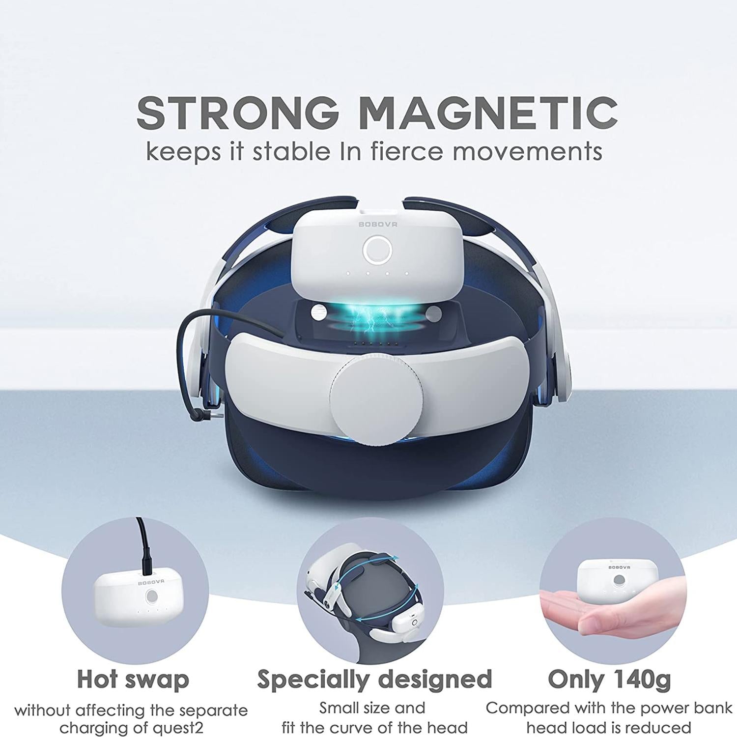 Elite Strap Dual Battery Magnetic Dock for Oculus Quest 2 Charging 8