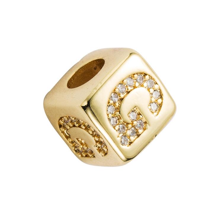 Brass Micro Inlaid Couple Red String Bracelet English Letter Beads Diy Jewelry Style - G 3