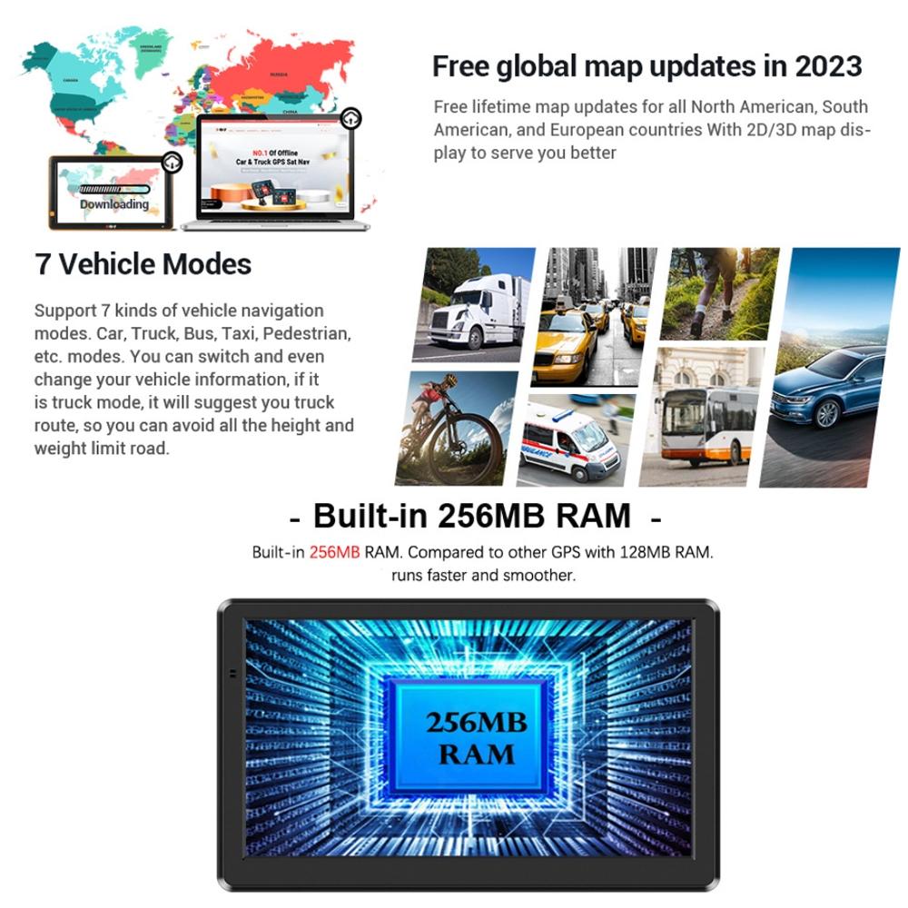 8 Inch Car Gps Navigator - 9 Screen Bluetooth Africa Map - South America Map 10