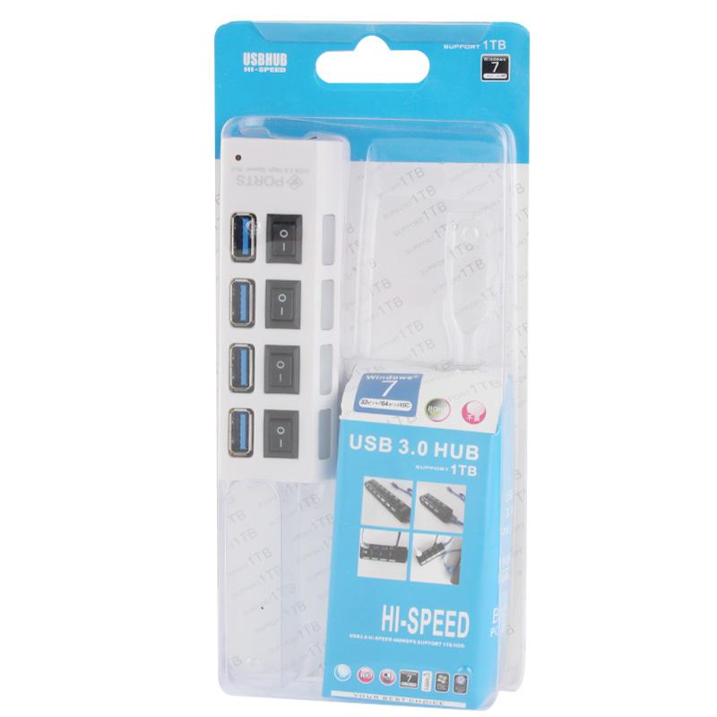 4-Port Usb 3.0 Hub 5Gbps Speed Plug & Play 1Tb Support - Black 6