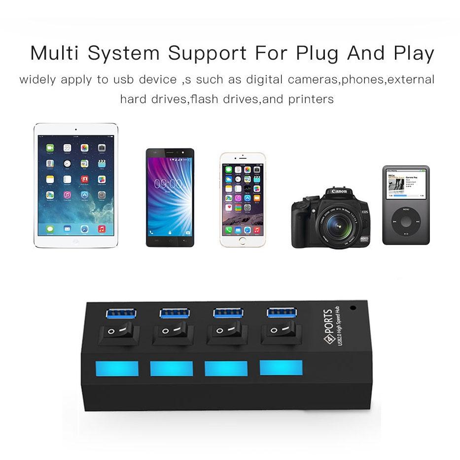 4-Port Usb 3.0 Hub 5Gbps Speed Plug & Play 1Tb Support - Black 12