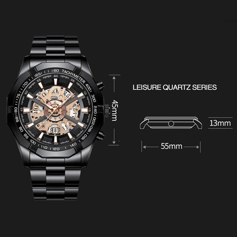 Waterproof Luminous Quartz Watch - Hollowed Design 30m 4
