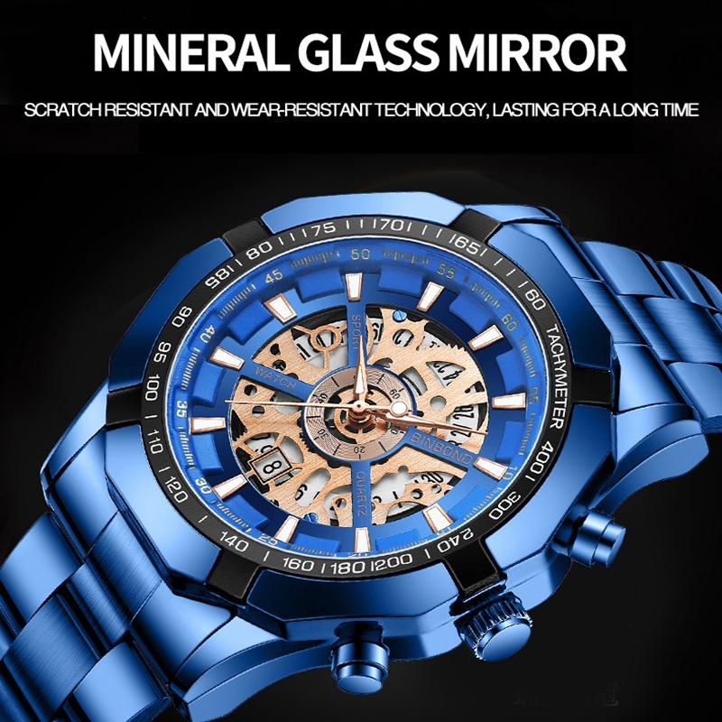 Waterproof Luminous Quartz Watch - Hollowed Design 30m 6