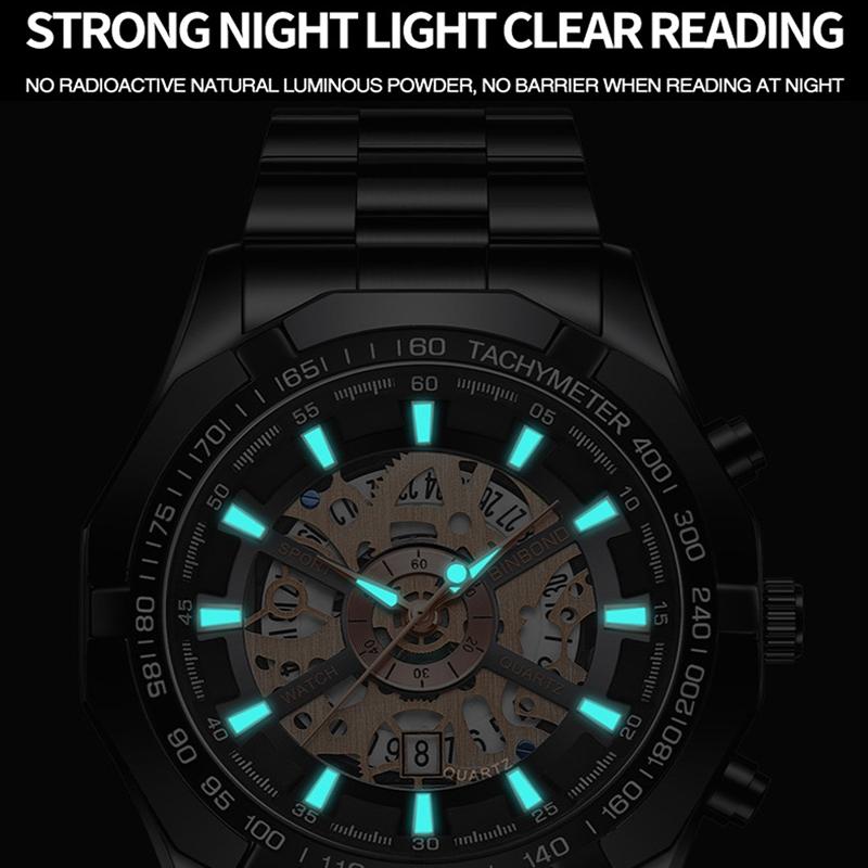 Waterproof Luminous Quartz Watch - Hollowed Design 30m 7