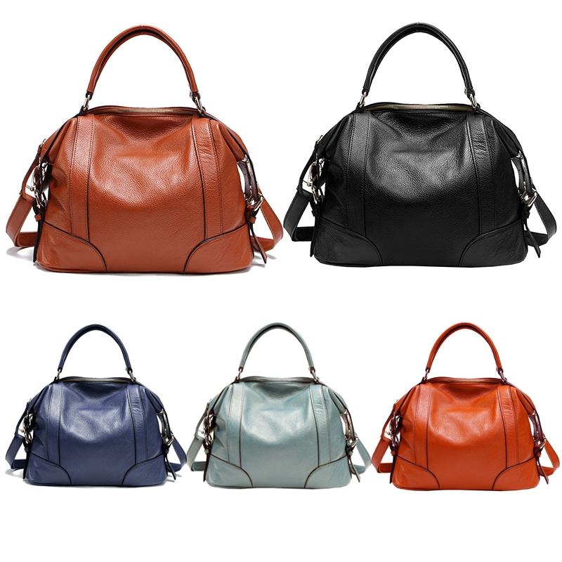 Black Leather Single Shoulder Messenger Bag For Women L 3