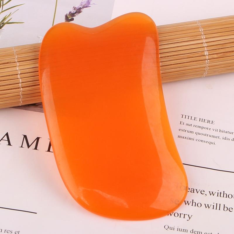 Facial Tendon Stick Resin Scraping Sheet For Massage And Beauty Salon Shave Board Acupuncture Pen Yellow Ingot Board 3