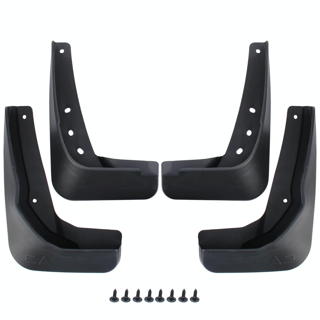 4 Pcs Car Auto Semi-Rigid Pvc Splash Flaps Fender Guard For Audi A3 Sedan 2014 6