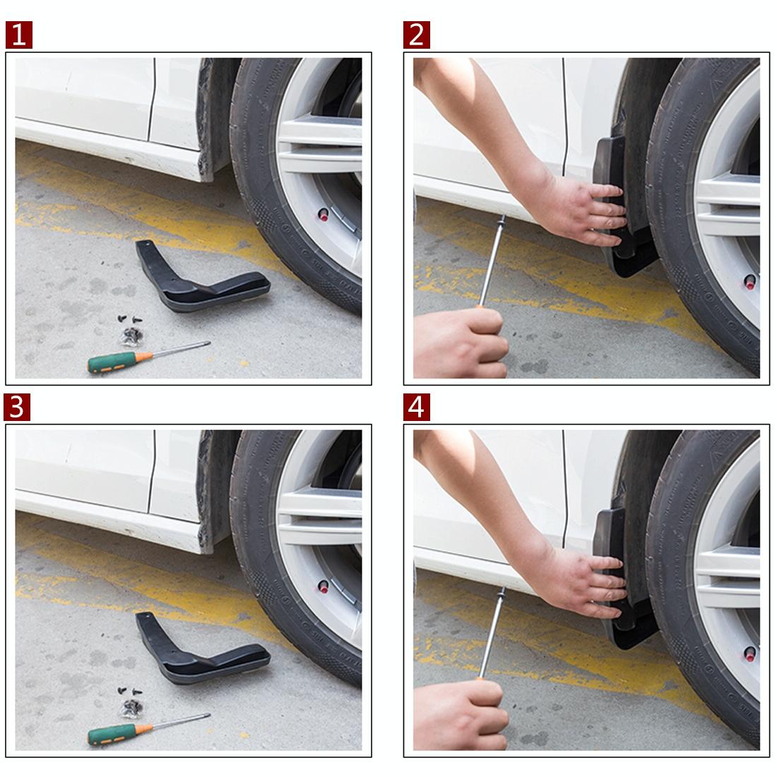 4 Pcs Car Auto Semi-Rigid Pvc Splash Flaps Fender Guard For Audi A3 Sedan 2014 7