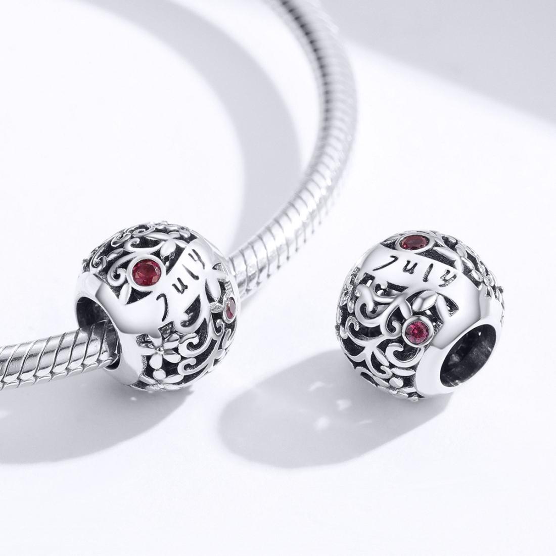 925 Sterling Silver Diy Birthstone Bracelet / Necklace Set July Style - July 4