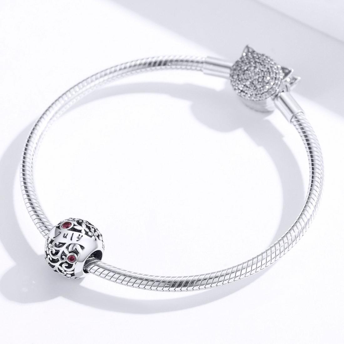 925 Sterling Silver Diy Birthstone Bracelet / Necklace Set July Style - July 5