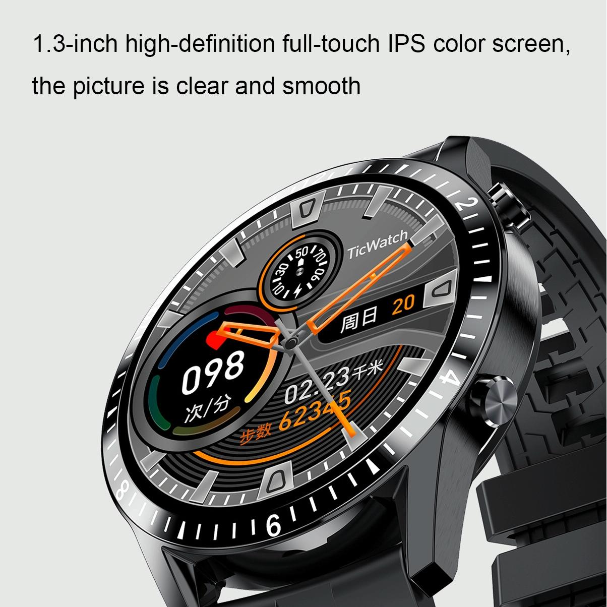 1.3 Inch Heart Rate / Blood Pressure / Blood Oxygen Monitoring Watch - Black Steel 4