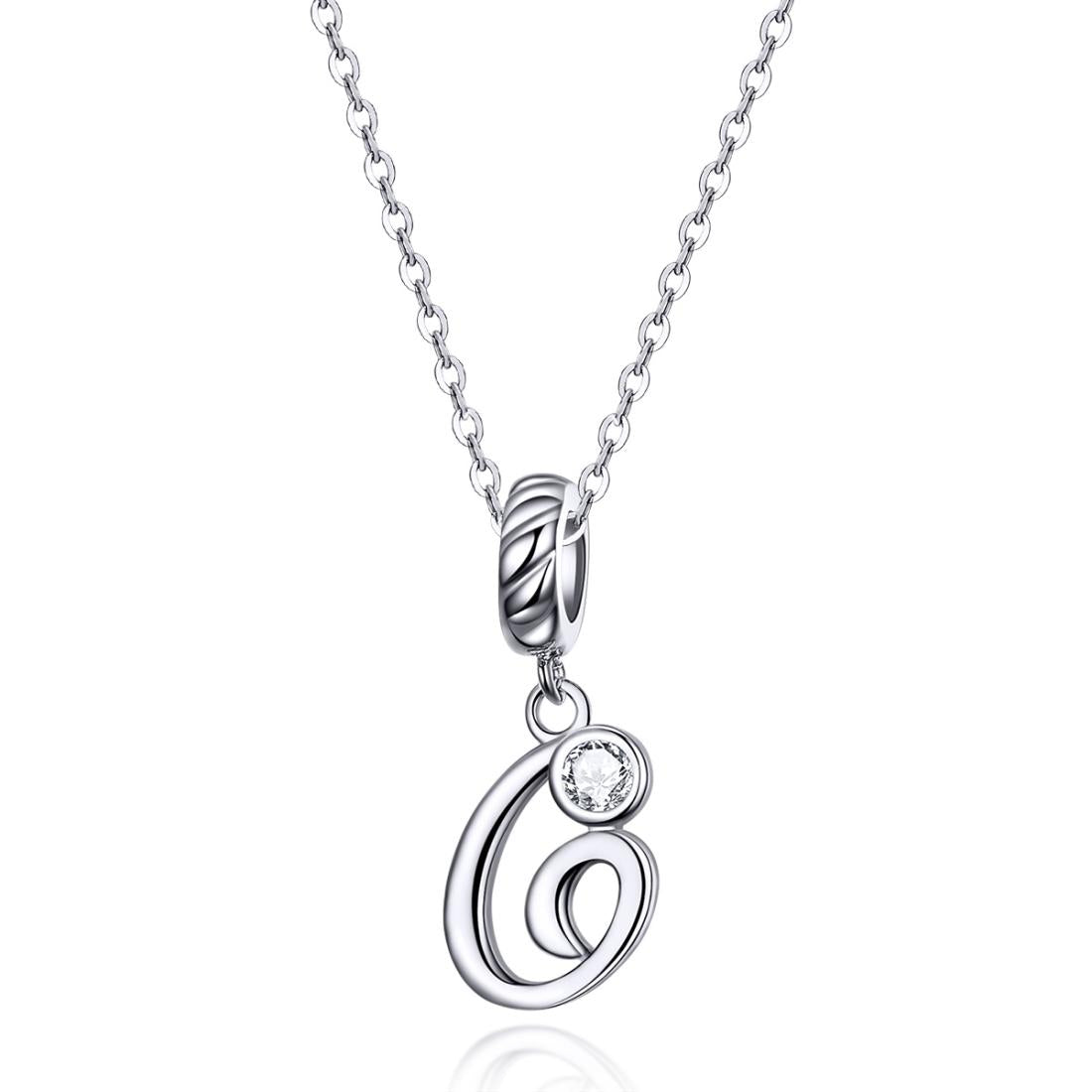 925 Sterling Silver Personalized Letter Pendant For Diy Bracelets & Necklaces Style - G 4