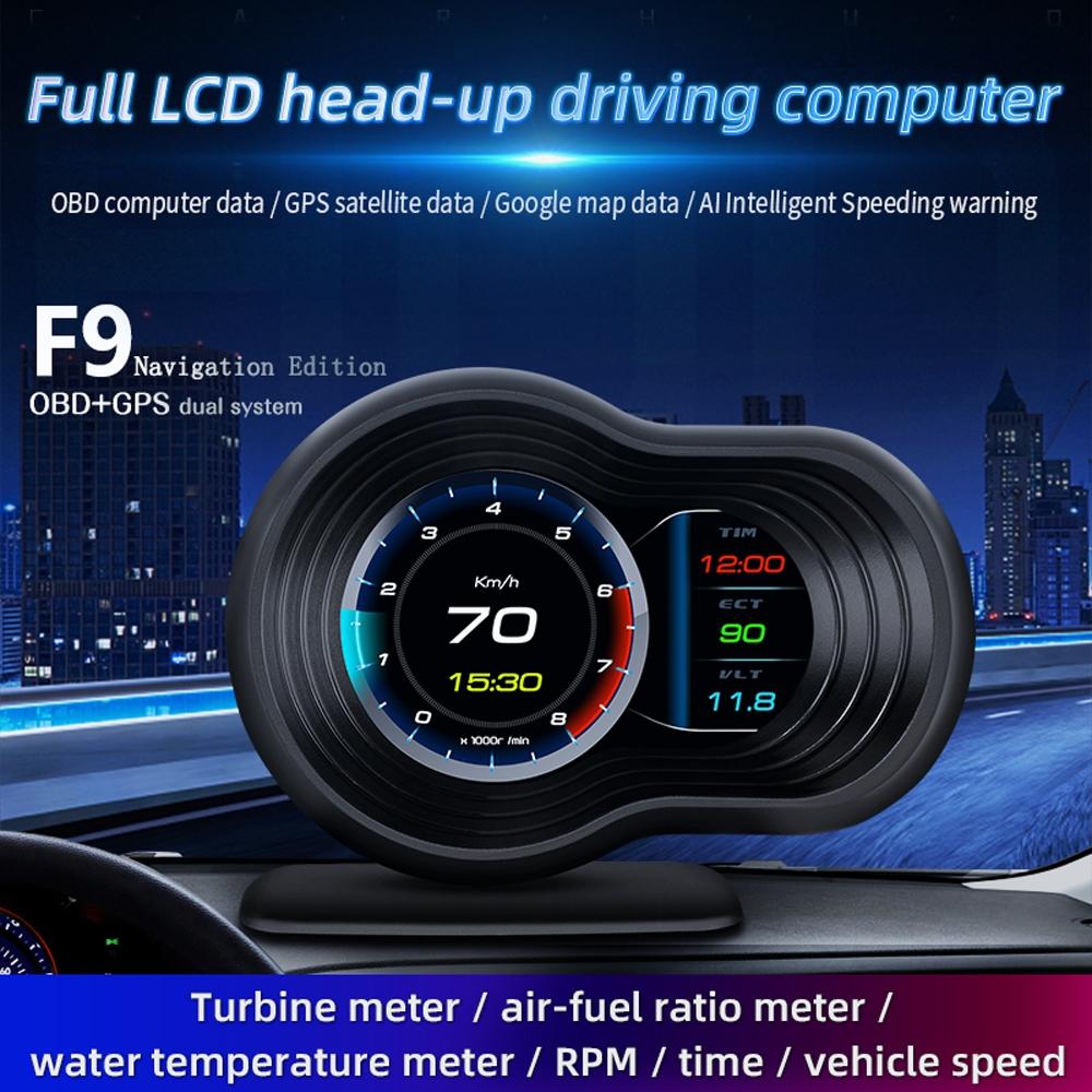 Car Hud Display Speed Water Temp Voltage Obd2 + Gps 4