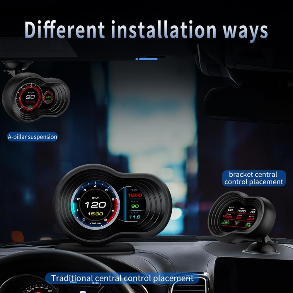 Car Hud Display Speed Water Temp Voltage Obd2 + Gps 8