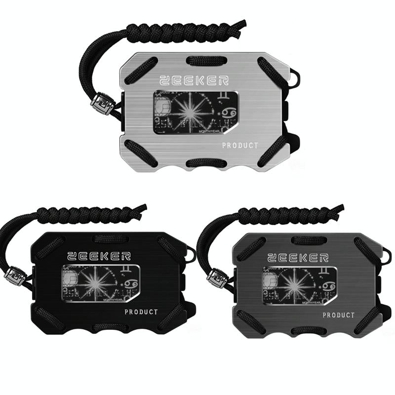 Rfid Metal Card Holder With Bottle Opener Black Brushed Edc Wallet 3