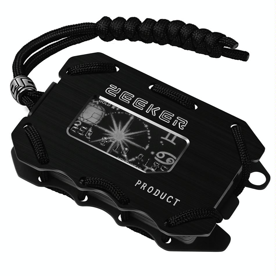 Rfid Metal Card Holder With Bottle Opener Black Brushed Edc Wallet 4