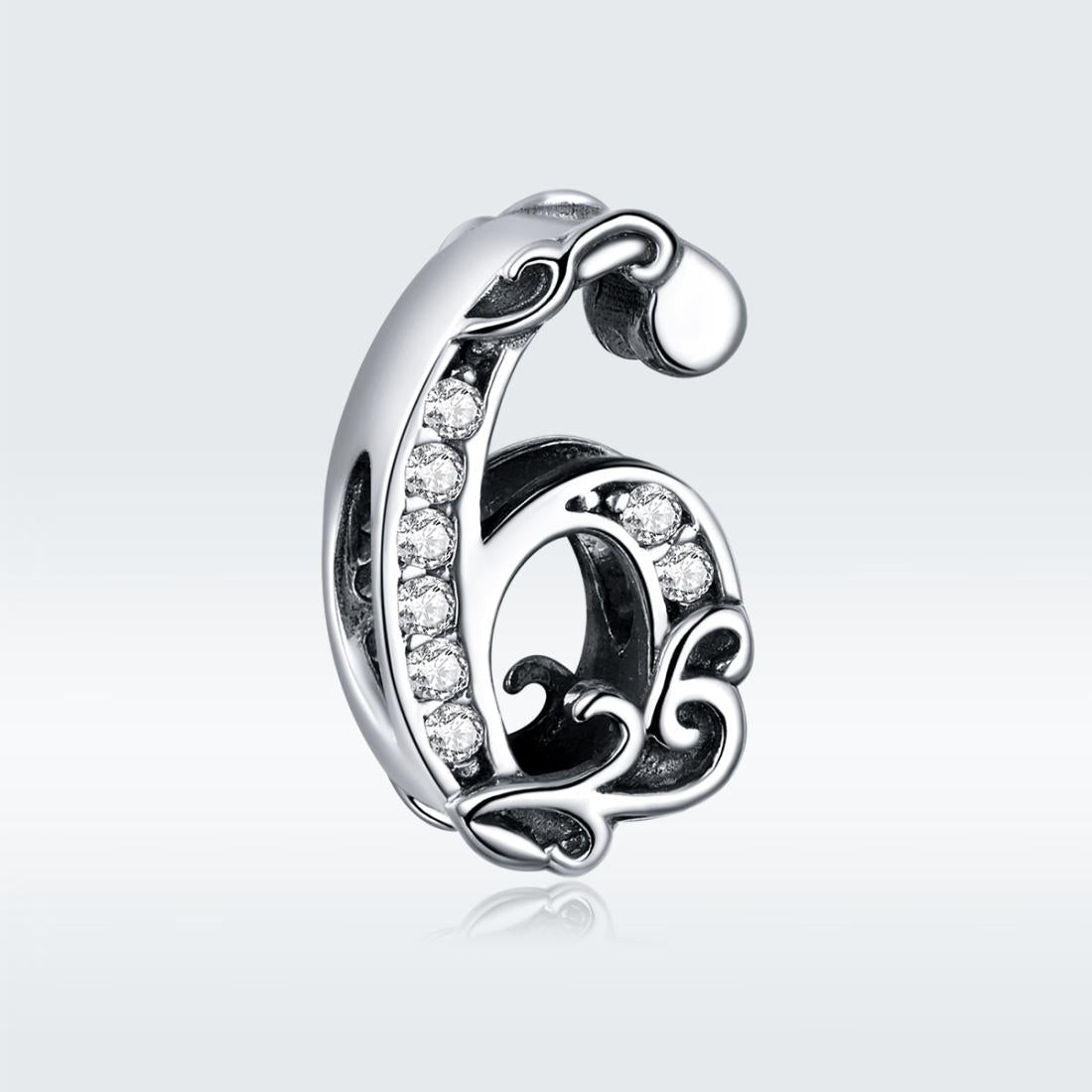 925 Sterling Silver Relief Number Series 0 9 Beads For Diy Bracelets And Necklaces Style - 6 3