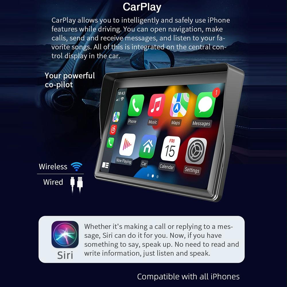 7 Inch Carplay Radio 1080P Touch Screen Mp5 Player 6
