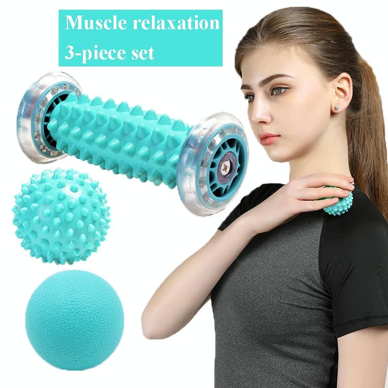 Plantar Fascia Massage Ball Handheld Fitness Ball For Muscle Relaxation 7Cm Yellow Foot Bottom With Tattoo Design 4