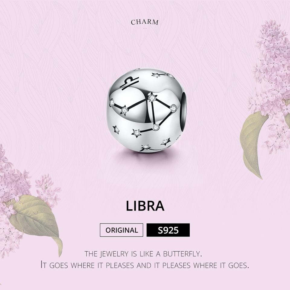 925 Sterling Silver Diy Zodiac Bracelet Beads Libra Style - Libra 4
