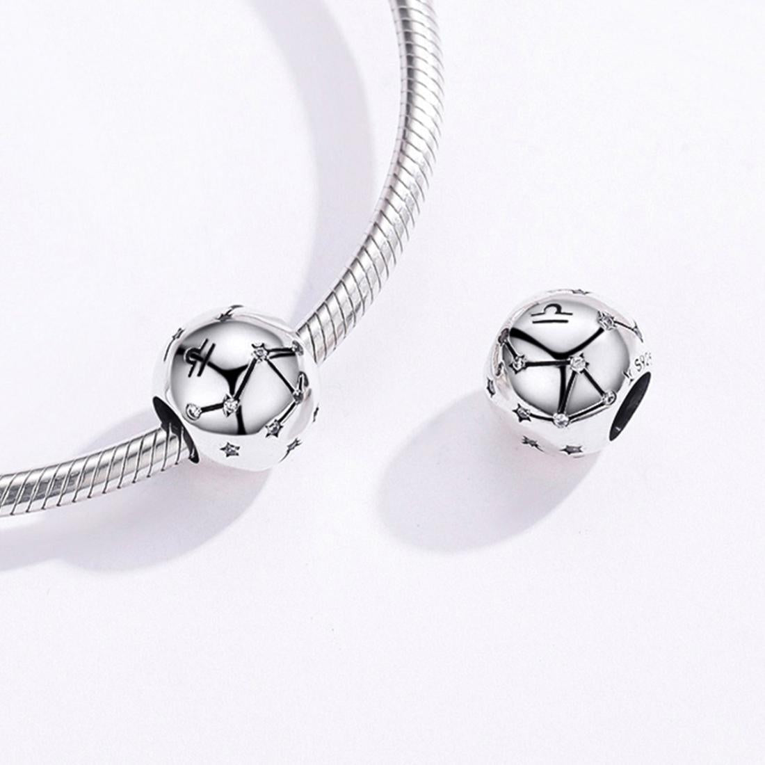 925 Sterling Silver Diy Zodiac Bracelet Beads Libra Style - Libra 6