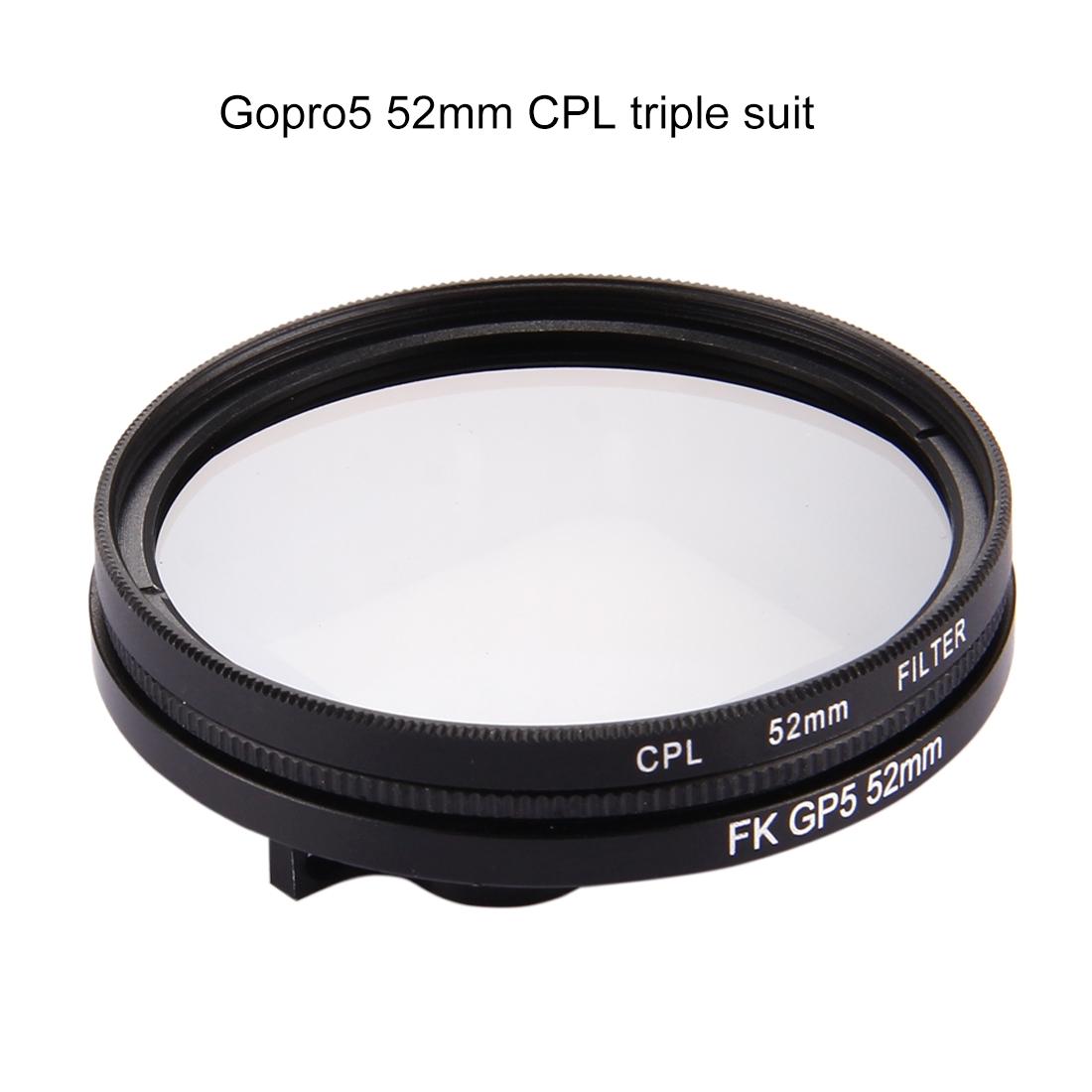 3-in-1 52mm Round Cpl Lens Filter for Gopro Hero7 with Cap 6