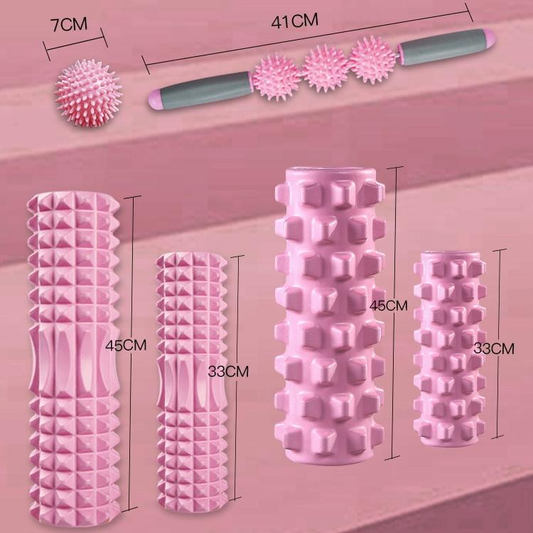 3-In-1 Eva Foam Roller Set 45Cm Length Pink Wolf Tooth 6