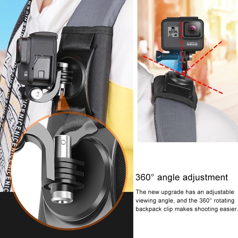 Backpack Mount for Gopro and Other Action Cameras - Hook and Loop Fastener 8