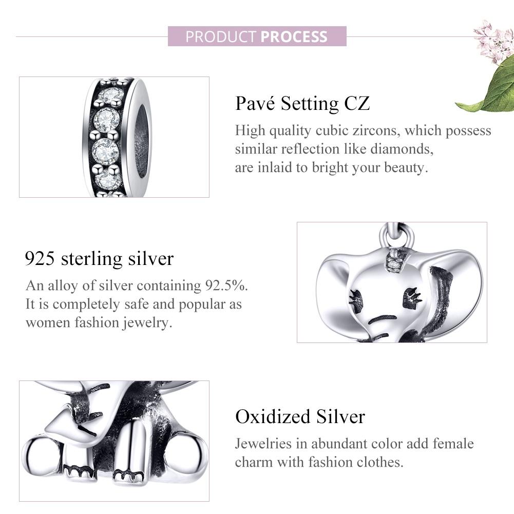925 Sterling Silver Elephant Pendant For Diy Bracelets 5