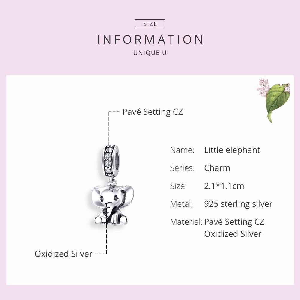 925 Sterling Silver Elephant Pendant For Diy Bracelets 6