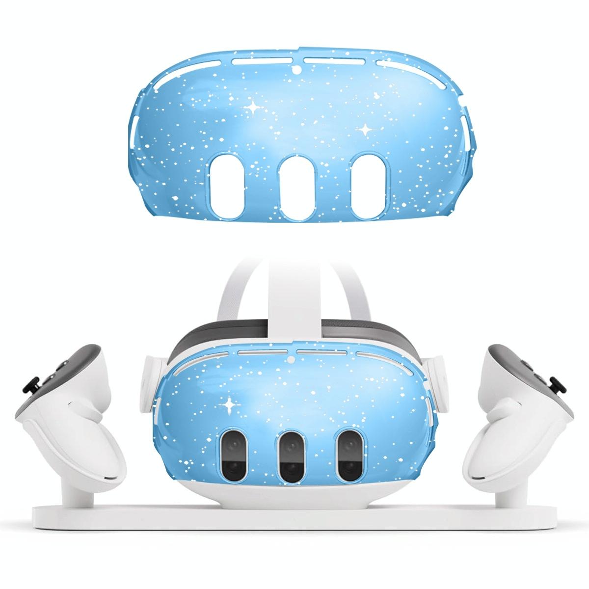 Glitter Protective Shell for Meta Quest 3 - 7 in 1 - Single Shell Ordinary Transparent Blue 10