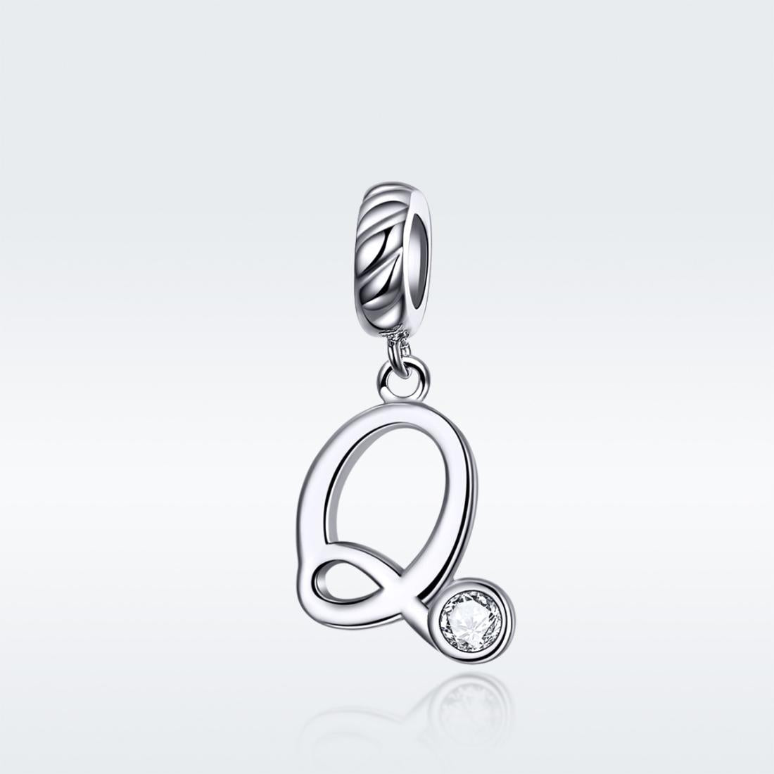 925 Sterling Silver Personalized Letter Pendant For Diy Bracelets & Necklaces Style - Q 3