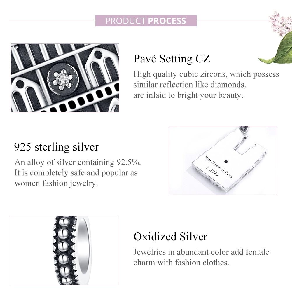 925 Sterling Silver Parisian Charm Bracelet & Necklace Set 5